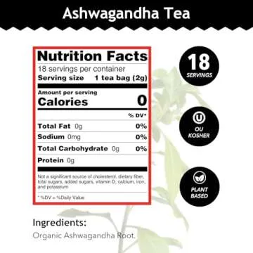 Buddha Teas Organic Ashwagandha Root Tea for Wellness
