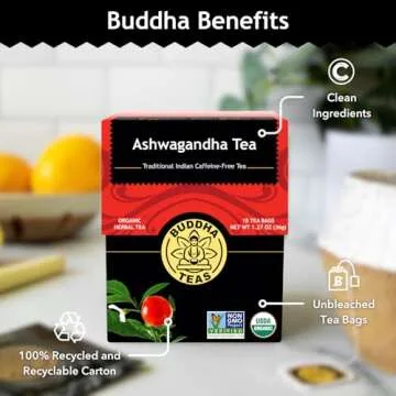 Buddha Teas Organic Ashwagandha Root Tea for Wellness