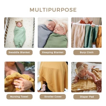 Moonkie Muslin Swaddle Blanket 4 Pack for Newborns