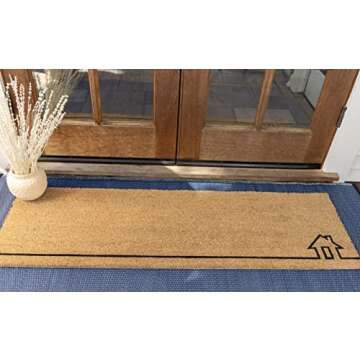 Fab Habitat Modern Non Slip Doormat - Durable, Thin - Natural Coir & Rubber - Entryway, Double Door,...