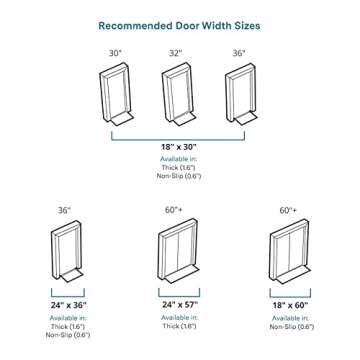 Fab Habitat Modern Non Slip Doormat - Durable, Thin - Natural Coir & Rubber - Entryway, Double Door, Porch, Patio - Home View Natural (18" x 60" Non-Slip)