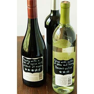 Cestari Premium Large Chalkboard Labels - Erasable Decorative Stickers - Set of 54 Reusable Jar Labels - Stylish Organization, Wedding Decor, Crafts - Canister Sticker Labels