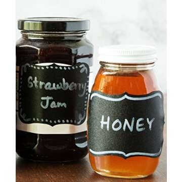 Cestari Premium Large Chalkboard Labels - Erasable Decorative Stickers - Set of 54 Reusable Jar Labels - Stylish Organization, Wedding Decor, Crafts - Canister Sticker Labels