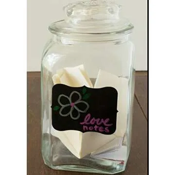 Cestari Premium Large Chalkboard Labels - Erasable Decorative Stickers - Set of 54 Reusable Jar Labels - Stylish Organization, Wedding Decor, Crafts - Canister Sticker Labels