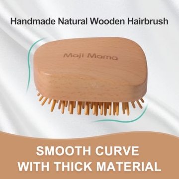 Maji Mama Natural Wooden Hair Brush with Bamboo Pins