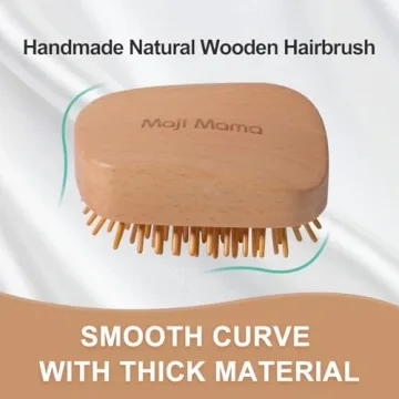 Maji Mama Natural Wooden Hair Brush with Bamboo Pins