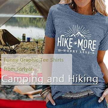 Women Hike More Worry Less Graphic Tank Top - Ink Blue