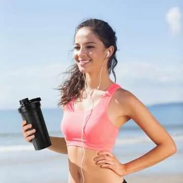 Mr. Pen- Shaker Bottles for Protein Mixes with Twist Cap, 28 oz, Black Protein Shaker Bottle with Wire Whisk Ball, Shaker Cup, Mixer Bottle