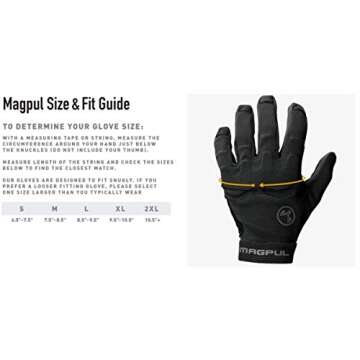 Magpul Technical Glove 2.0 Lightweight Work Gloves, Black