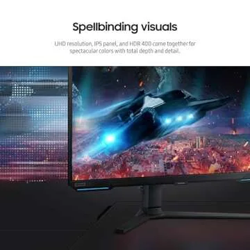 SAMSUNG 28” Odyssey G70B Series 4K UHD Gaming Monitor, IPS Panel, 144Hz, 1ms, HDR 400, G-Sync and FreeSync Premium Pro Compatible, Ultrawide Game View, LS28BG702ENXGO, Black