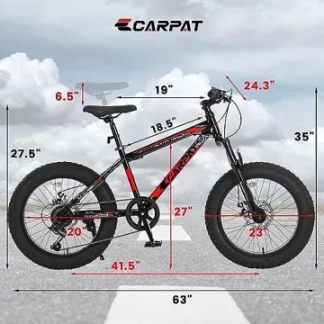Elecony Ecarpat Fat Tire Mountain Bike for Teens