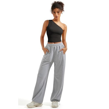 SUUKSESS Women Double Lined Trendy One Shoulder Crop Top