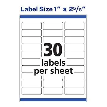 Avery Easy Peel Printable Address Labels with Sure Feed, 1" x 2-5/8", White, 7,500 Blank Mailing Labels (05960)