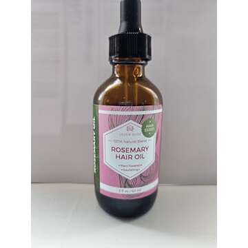 Leven Rose Organic Rosemary Hair Growth Oil with Castor, Rosemary, Peppermint, Jojoba, Argan, Pumpki...