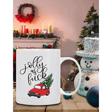 BLUE RIBBON Christmas Coffee Mug, in Decorative Christmas Gift Box (11 oz)