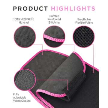 Perfotek Waist Trainer for Women Lower Belly - Waist Trimmer Belt Sauna Tummy Toner Low Back and Lumbar Support with Sauna Suit Effect (Medium Pink)