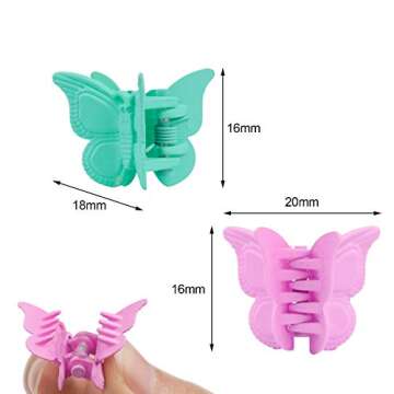 EAONE 100 Packs Butterfly Hair Clips Pastel Butterfly Clips Mini Cute Clips Hair Accessories for Hai...