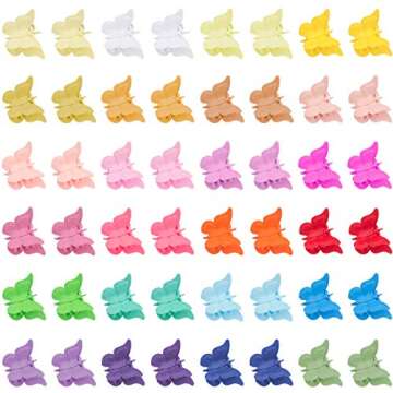 EAONE 100 Packs Butterfly Hair Clips Pastel Butterfly Clips Mini Cute Clips Hair Accessories for Hair 90s, Girls Women with Box Package, Matte Colors
