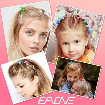 EAONE 100 Packs Butterfly Hair Clips Pastel Butterfly Clips Mini Cute Clips Hair Accessories for Hair 90s, Girls Women with Box Package, Matte Colors