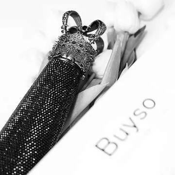 Buyso Black Bling Water Bottle Rhinestong Black Rhinestone Diamond Water Bottle Reusable Insulated Stainless Steel Bling Premium Aesthetic Gift