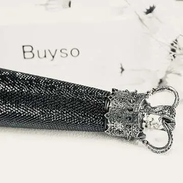 Buyso Black Bling Water Bottle Rhinestong Black Rhinestone Diamond Water Bottle Reusable Insulated Stainless Steel Bling Premium Aesthetic Gift