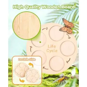 JoyCat Life Cycle Learning Education Toys, Insect Caterpillar to Butterfly kit, Ladybug, Bee, Tadpole to Frog Kit Life Cycle Toys for Kids, Preschool Learning Activities for Age 3 4 5 6 7 8