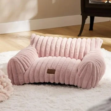 Bedsure Cat Couch - Blush Pink Soft Pet Sofa for Cats