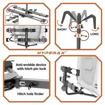Hyperax Special Combo -Patented Lift Assisted Volt Lift with 2X E-Bike Adapter Up to 80lbs eBikes for RV, Camper, Motorhome Toad