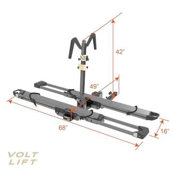 Hyperax Special Combo -Patented Lift Assisted Volt Lift with 2X E-Bike Adapter Up to 80lbs eBikes for RV, Camper, Motorhome Toad