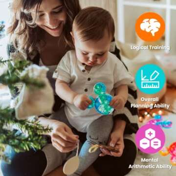 CONNOO Party Favor Mouse Clubhouse Sensory Toy for Toddler Fidget Block Popper Stress Relief Gift for Autistic Kids Adult (tie-dye)