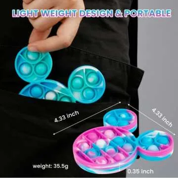 CONNOO Party Favor Mouse Clubhouse Sensory Toy for Toddler Fidget Block Popper Stress Relief Gift for Autistic Kids Adult (tie-dye)