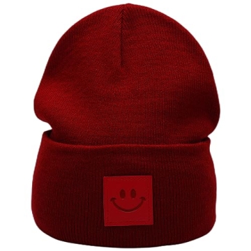 55cube Burgundy Knit Cuffed Beanie - Cozy & Stylish for All