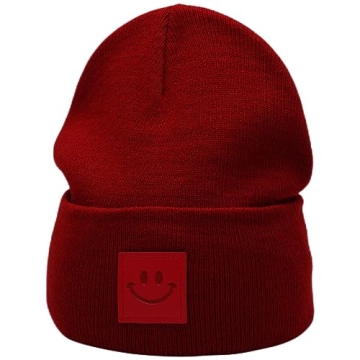 55cube Burgundy Knit Cuffed Beanie - Cozy & Stylish for All