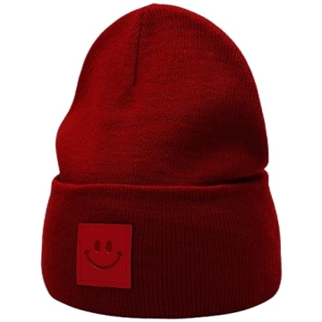 55cube Burgundy Knit Cuffed Beanie - Cozy & Stylish for All