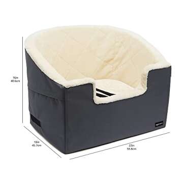 Amazon Basics Pet Car Booster Bucket Seat - 18" x 22" x 16" - Grey