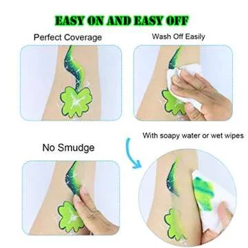 Bowitzki Face Paint 12x10 gm Professional Body Painting Kit For Kids Adults Stencil One Stroke Split Cake Non Toxic Rainbow Flora Dolphin Unicorn Flame Makeup Halloween Christmas Easter - Bright Set