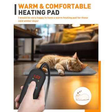 2023 Newest Pet Heating Pad Temperature Adjustment Dog Heating Pad Anti-bite Puppy Heating Pad with Timer Cat Heating Pad Indoor Waterproof Pet Warming Pad Electric Heated Bed Mat Dog