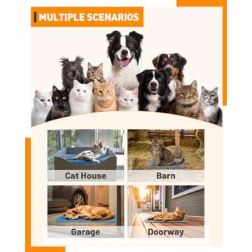 2023 Newest Pet Heating Pad Temperature Adjustment Dog Heating Pad Anti-bite Puppy Heating Pad with Timer Cat Heating Pad Indoor Waterproof Pet Warming Pad Electric Heated Bed Mat Dog