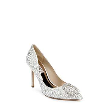 Badgley Mischka womens Cher Ii Pump, Ivory Satin, 9.5 US