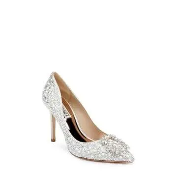 Badgley Mischka womens Cher Ii Pump, Ivory Satin, 9.5 US