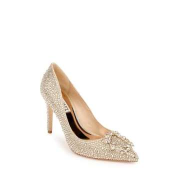 Badgley Mischka womens Cher Ii Pump, Ivory Satin, 9.5 US