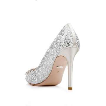 Badgley Mischka womens Cher Ii Pump, Ivory Satin, 9.5 US