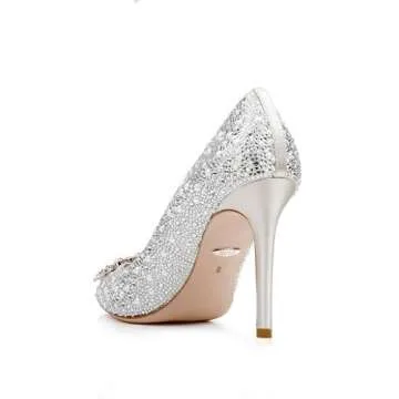 Badgley Mischka womens Cher Ii Pump, Ivory Satin, 9.5 US