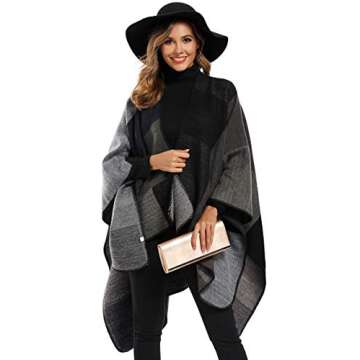 Epsion Plus Size Color Block Shawl Wrap for Women