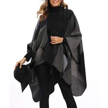 Epsion Plus Size Color Block Shawl Wrap for Women