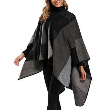 Epsion Plus Size Color Block Shawl Wrap for Women