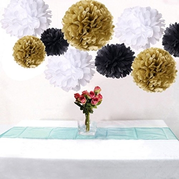 New Years Gold Black White Decor Kit - Party Must-Have