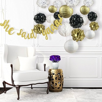 New Years Gold Black White Decor Kit - Party Must-Have