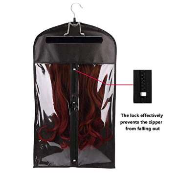 Wig Storage Bags and Wooden Hangers for Hair Extensions