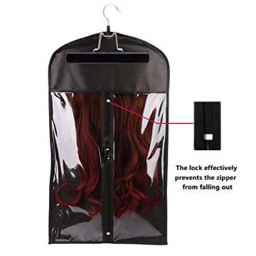 Wig Storage Bags and Wooden Hangers for Hair Extensions